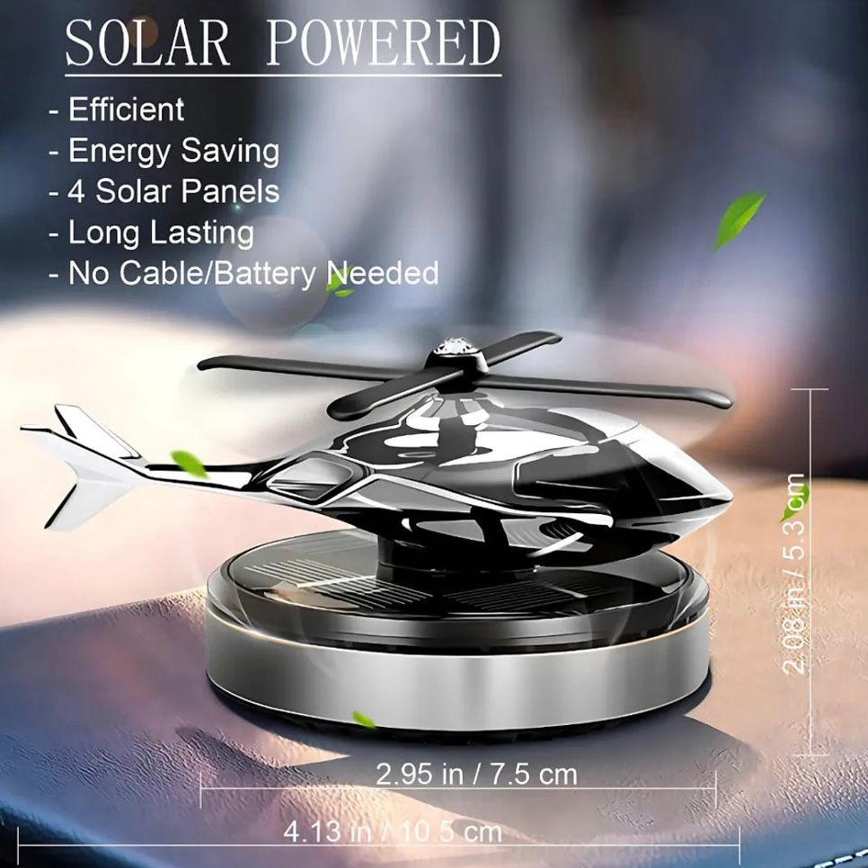 Helicopter Alloy Solar Car Air Perfume Diffuser